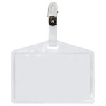Portanome Pass 3P - clip in metallo - senza cartoncino - 9,5 x 6 cm - PP - buccia - Sei Rota - conf. 100 pezzi