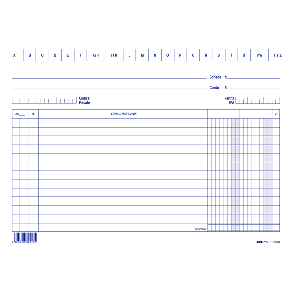 MD_52091 Schede - 2 colonne - 15 x 21 cm orizzontale - Edipro - conf. 100 pezzi - immagine 1