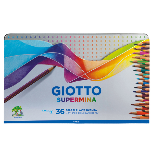MD_52700 Pastello Supermina - mina 4 mm - colori assortiti - Giotto - astuccio in metallo 36 pezzi - immagine 1