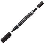 Pennarello Lumocolor Permanent Duo 348 - punta 0,6mm e 1,5mm - nero - Staedtler