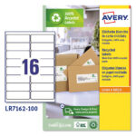 Etichette adesive - in carta riciclata - permanenti - 99,1 x 33,9 mm - 16 et/fg - 100 fogli - bianco - Avery