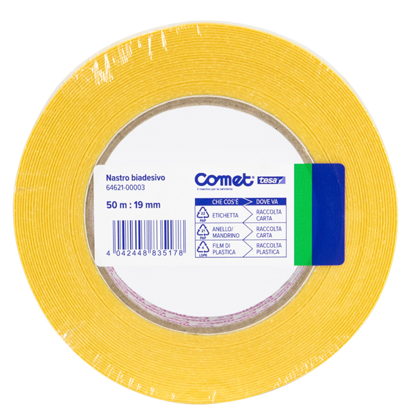 MD_53143 Nastro biadesivo - 19 mm x 50 m - PP - trasparente - Comet - immagine 1