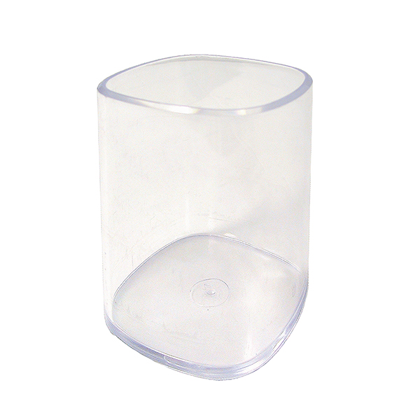 MD_53196 Portapenne a bicchiere - 6,5 x 6,5 x 9,5 cm - trasparente - Arda - immagine 1