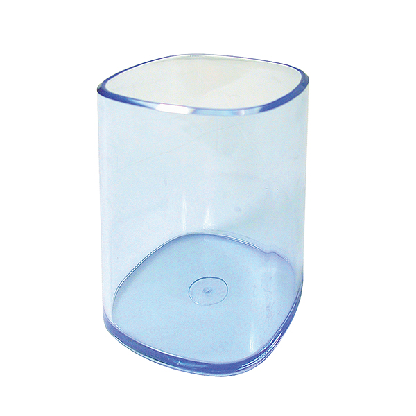 MD_53197 Portapenne a bicchiere - 6,5 x 6,5 x 9,5 cm - trasparente blu - Arda - immagine 1