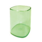 Portapenne a bicchiere - 6,5 x 6,5 x 9,5 cm - trasparente verde - Arda