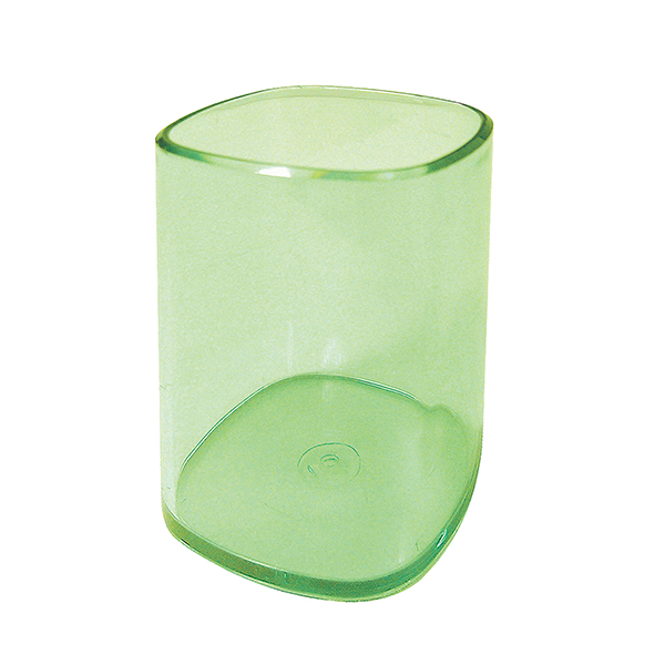 MD_53198 Portapenne a bicchiere - 6,5 x 6,5 x 9,5 cm - trasparente verde - Arda - immagine 1