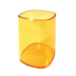 Portapenne a bicchiere - 6,5 x 6,5 x 9,5 cm - trasparente arancio - Arda