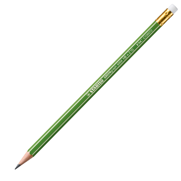 MD_53485 Matita in grafite Greengraph - gradazione HB - con gommino - Stabilo - scatola 12 matite - immagine 1