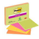 Blocco foglietti Post-it Super Sticky Meeting Notes - 6445-SSP - 152 x 101 mm - rosa/verde neon - 45 fogli - Post-it
