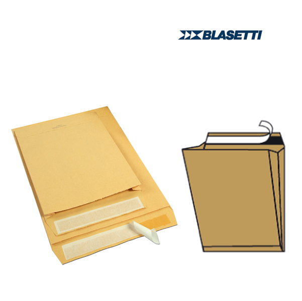 MD_53695 Busta a sacco Mailpack - soffietti laterali - fondo preformato - strip adesivo - 30 x 40 x 4 cm - 120 gr - avana - Blasetti - conf. 10 pezzi - immagine 1