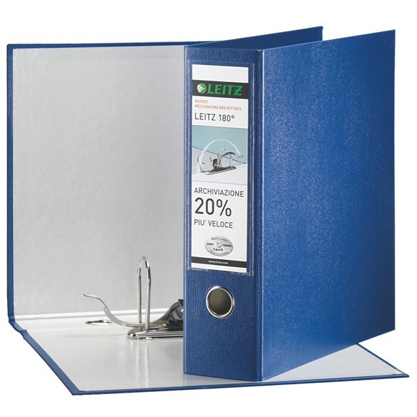 MD_53902 Registratore Leitz 180° G65 - dorso 8 cm - protocollo 23 x 33 cm - blu - Leitz - immagine 1