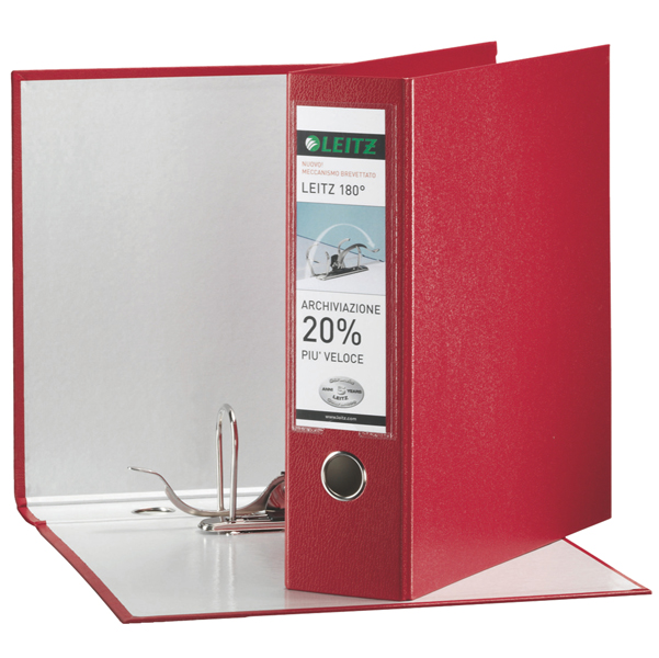 MD_53903 Registratore Leitz 180° G65 - dorso 8 cm - protocollo 23 x 33 cm - rosso - Leitz - immagine 1