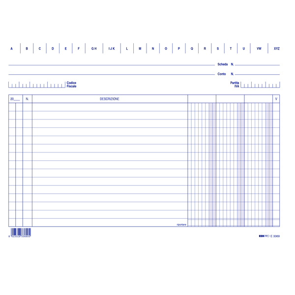 MD_56342 Schede - 3 colonne - 17 x 24 cm orizzontale - Edipro - conf. 100 pezzi - immagine 1