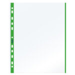 Buste forate con banda colorata - Linear - buccia - 21 x 29,7 cm - verde - Favorit - conf. 10 pezzi