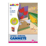Cartoncino ondulato Cannetè 2206 - 50 x 70 cm - 230 gr - blu - DECO - conf. 10 fogli