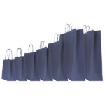 Shopper Twisted - maniglie cordino - 22 x 10 x 29 cm - carta kraft - blu - Mainetti Bags - conf. 25 pezzi