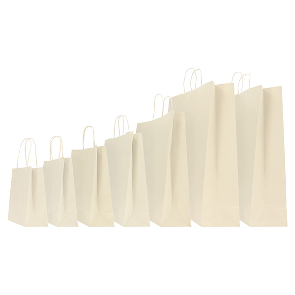 MD_57085 Shopper Twisted - maniglie cordino - 45 x 15 x 50 cm - carta kraft - avorio - Mainetti Bags - conf. 25 sacchetti - immagine 1