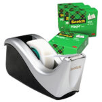 Dispenser C60 - per nastri 33 m - 4 rotoli Scotch Magic 810 inclusi - nero/argento - Scotch