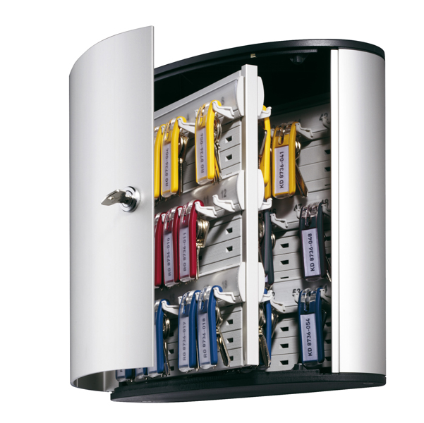 MD_58021 Cassetta portachiavi da parete Key Box - 30,2 x 11,8 x 28 cm - 54 posti - grigio - Durable - immagine 1