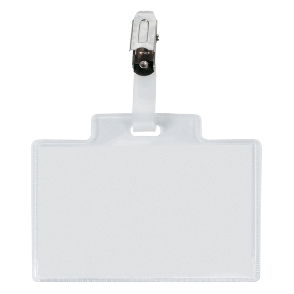 MD_58890 Portanome Pass 3M - clip in metallo - senza cartoncino - 9,5 x 6 cm - PVC - Sei Rota - conf. 100 pezzi - immagine 1