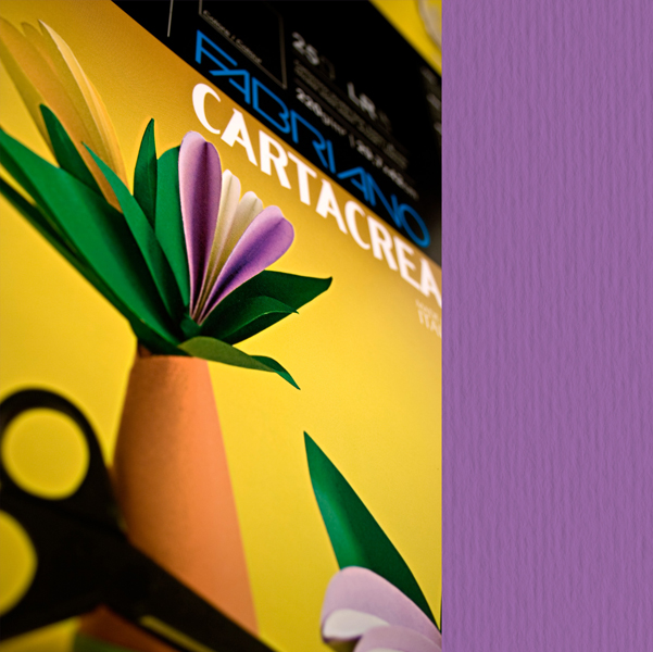 MD_59691 Cartoncino CartaCrea - 35 x 50 cm - 220 gr - viola - Fabriano - blister 10 fogli - immagine 1