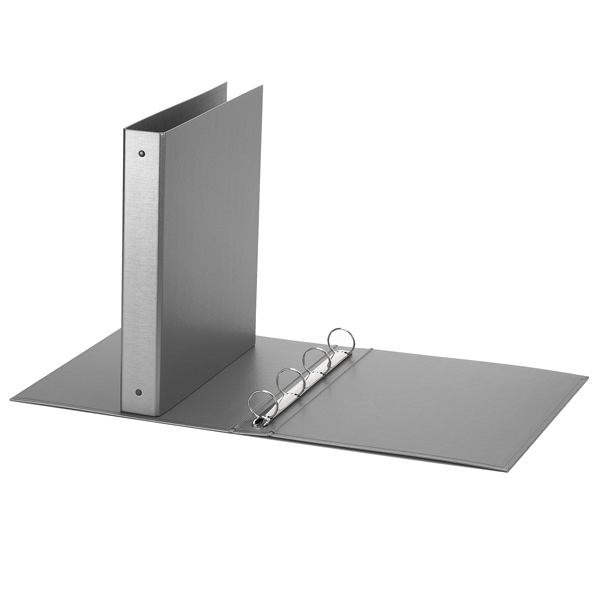 MD_63769 Raccoglitore Europa - 22 x 30 cm - 4 anelli tondi 30 mm - dorso 4 cm - grigio metallizzato - Favorit - immagine 1
