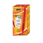 Penne a sfera a scatto Soft Feel - punta 1,0mm - rosso - Bic - conf. 12 pezzi