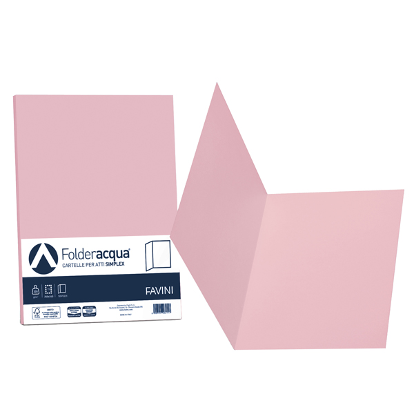 MD_64436 Cartellina semplice Acqua - 200 gr - A4 - rosa - cartoncino bristol - Favini - conf. 50 pezzi - immagine 1