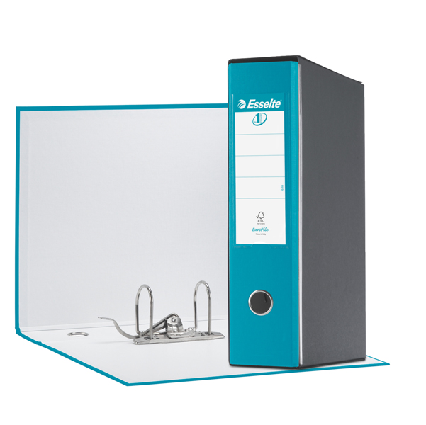 MD_64553 Registratore Eurofile G55 - dorso 8 cm - protocollo 23 x 33 cm - turchese - Esselte - immagine 1