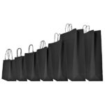 Shopper Twisted - maniglie cordino - 36  x 12 x 41 cm - carta kraft - nero - Mainetti Bags - conf. 25 pezzi