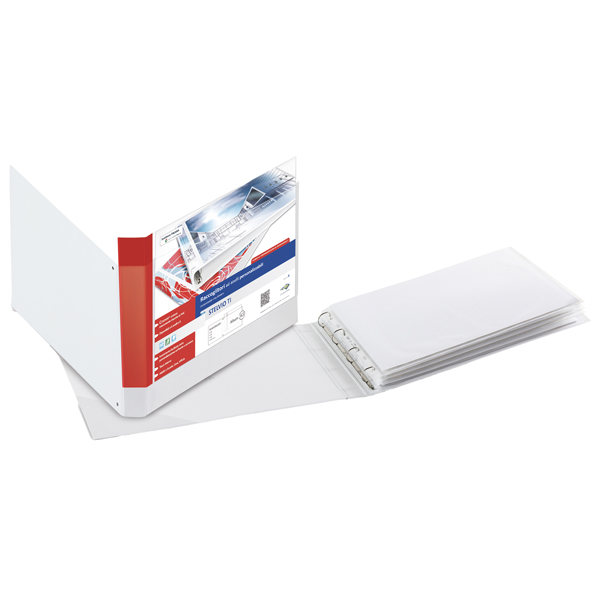MD_68026 Raccoglitore personalizzabile Stelvio TI - 42 x 30 cm album - 4 anelli a D 25 mm - dorso 4 cm - bianco - Sei Rota - immagine 1