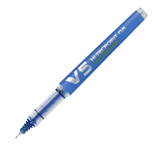 MD_68093 Roller Hi-Tecpoint V5 ricaricabile con cappuccio - punta 0,50mm - blu - Pilot - immagine 1