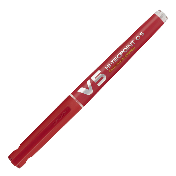 MD_68094 Roller Hi-Tecpoint V5 ricaricabile con cappuccio - punta 0,50mm - rosso - Pilot - immagine 1