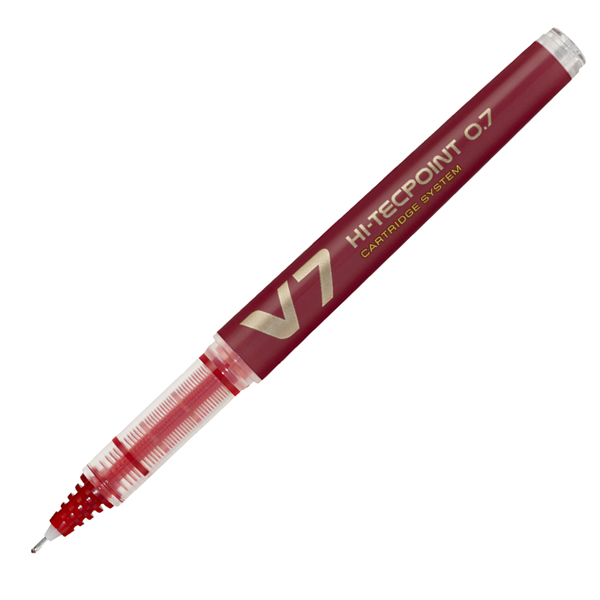 MD_68098 Roller Hi Tecpoint V7 ricaricabile con cappuccio - punta 0,70mm - rosso - Pilot - immagine 1
