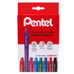 Penna a sfera a scatto Feel It Wow!-  punta 1,0 mm - 8 colori - Pentel - astuccio 8 penne