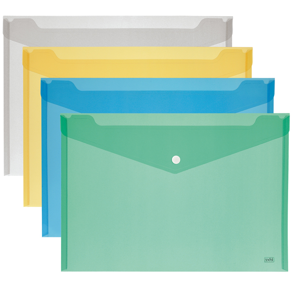 MD_68140 Busta con bottone - A4 - PP - colori assortiti - Lebez - immagine 1