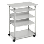 Pc Workstation System 75 VH - con ruote - 5 ripiani - 75 x 53,4 x 95/125 cm - grigio - Durable
