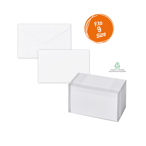 MD_68896 Scatola 100 biglietti + 100 buste - Dalmazia - bianco - 9 x 14 cm - Rex Sadoch - immagine 1