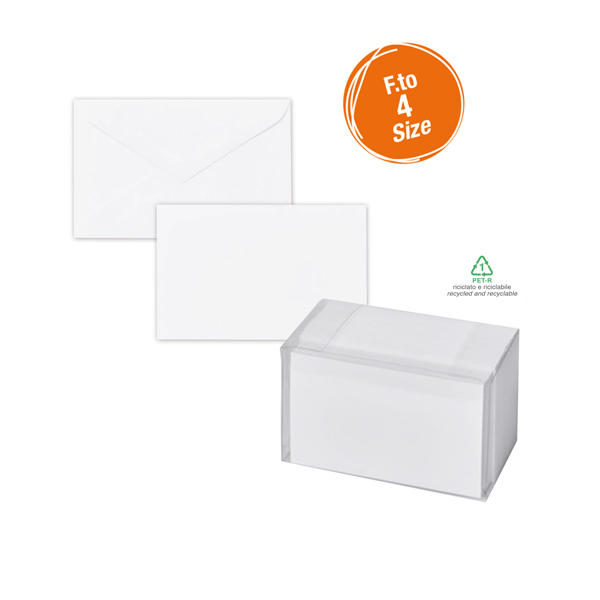 MD_68897 Scatola 100 biglietti + 100 buste - Dalmazia - bianco - 7,5 x 11,2 cm - Rex Sadoch - immagine 1