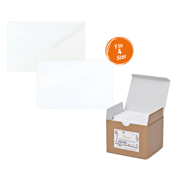 MD_68901 Scatola 100 biglietti + 100 buste - Bristol - bianco - 7,5 x 11,2 cm - Rex Sadoch - immagine 1
