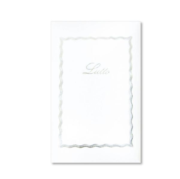 MD_68907 Taschetta 10 biglietti + 10 buste - Lutto - 9 x 14 cm - bianco - Rex Sadoch - immagine 1