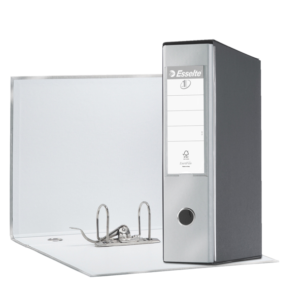 MD_68924 Registratore Eurofile G55 - dorso 8 cm - protocollo 23 x 33 cm - grigio metallizzato - Esselte - immagine 1