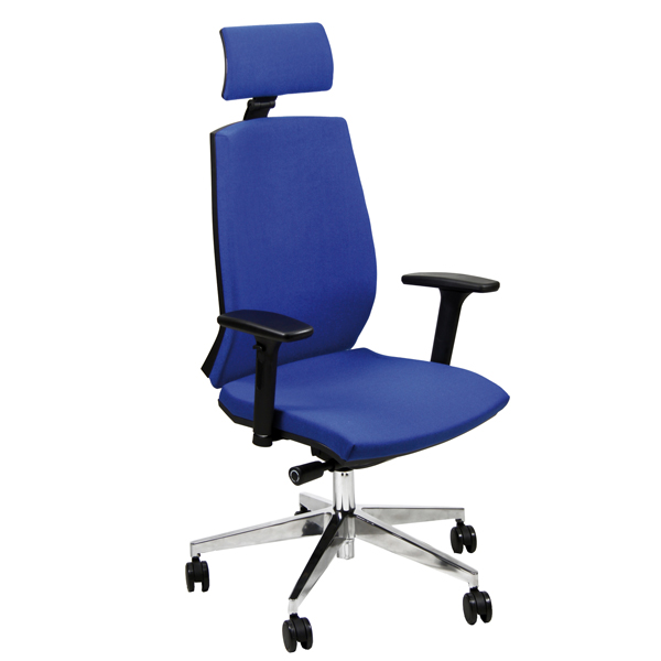 MD_71256 Poltrona semidirezionale Larissa LR1SB - con braccioli regolabili e poggiatesta - blu - Unisit - immagine 1