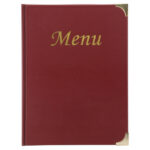 Portamenù Basic - A5 - 23,7 x 17 cm - PVC - bordeaux - 4+2 buste fisse incluse - Securit