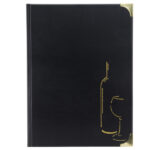 Carta dei vini Basic - A4 - 31,5 x 24 cm - PVC - nero - 4+2 buste fisse incluse - Securit