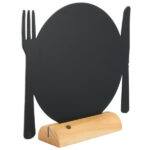 Lavagna da tavolo Silhouette - 24 x 25 cm - forma piatto - nero - Securit