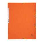 Cartella 3 lembi con elastico angolare - A4 - dorso 0,3 cm - cartoncino Lustrè - arancio - Exacompta