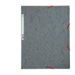Cartella 3 lembi con elastico angolare - A4 - dorso 0,3 cm - cartoncino Lustrè - grigio - Exacompta
