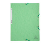 Cartella 3 lembi con elastico angolare - A4 - dorso 0,3 cm - cartoncino Lustrè - verde tiglio - Exacompta