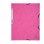 Cartella 3 lembi con elastico angolare - A4 - dorso 0,3 cm - cartoncino Lustrè - rosa - Exacompta